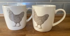 2 Sainsburys Ceramic Chicken Mugs