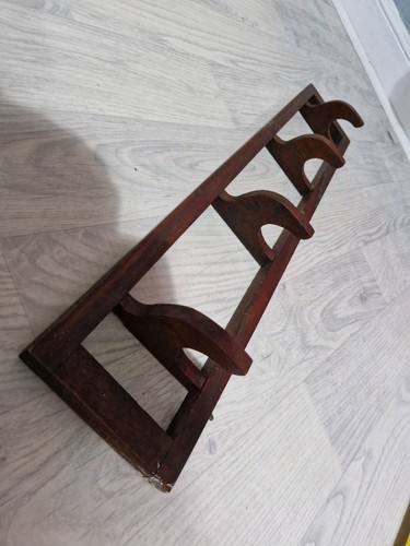 Antique oak folding - coat, hooks