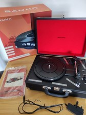 Record player; Bauhn TI-VT-0616 Vintage Suitcase Turntable, w/ box; Seldom used,