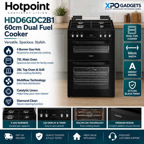 Hotpoint hdd6gdc2b1 60cm - hotpoint, dual