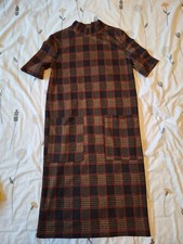 Zara Tartan Print Midi Dress S