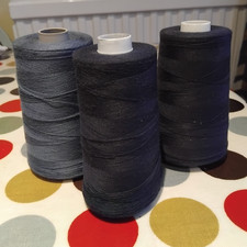 3 Reels of Blue Thread - 120s 5000yds for Overlockers & Sewing Machines 