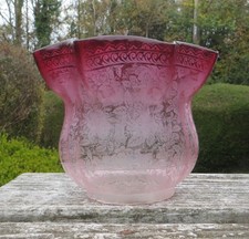 Finely Etched Cranberry Glass