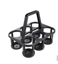 Plastic Milk Bottle Pint Carrier Crate Glasses Holder 6 Six Pints - Black