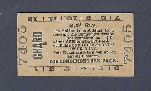 Railway platform ticket for