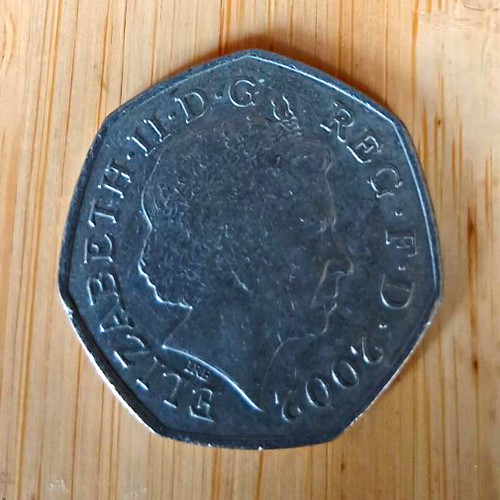 British old britania 50p - old, coin