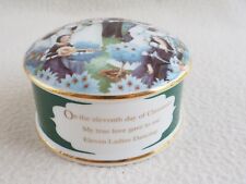 2 Wedgwood 12 days of Christmas China Lidded Box 11 Ladies Dancing & 9 Drummers