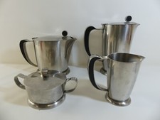 (ref288BP) Retro Swedish Gense Stainless Steel 4 Piece Tea Set