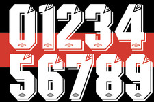 Umbro Flamengo Felt Football Shirt Soccer Numbers Heat Football Vintage 1990's