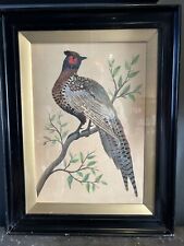 19th Century Victorian Period Feather Picture Depicting A Pheasant 