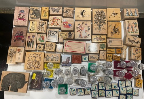 Rubber stamps wooden craft job - wooden,