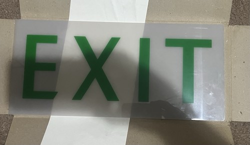Exit sign green plastic - sign,