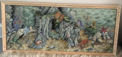 Needlepoint framed marine - needlepoint,