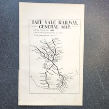 Original 1913 Of Taff Vale Railway General Map
