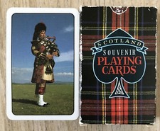 Vintage Pack of Scottish souvenir playing cards - Bagpiper Scotland - Tartan Box