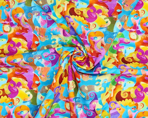 Cotton fabric bright multi - fabric,