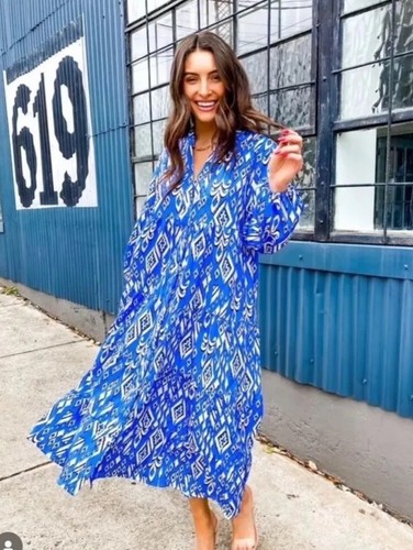 Zara blue printed midi - printed, maxi