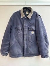 Men’s Vintage Carhartt Blue Chore Ranch Jacket Coat Size 46 XL