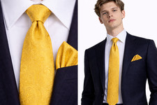 Gold Men's Tie & Pocket Hanky