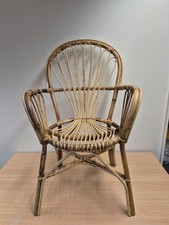 Vintage 1970 Retro Wicker  Chair Bamboo Cane, Retro Style, MCM Boho