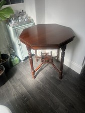 Antique Victorian Mahogany Octagonal Side Table Occasional Table