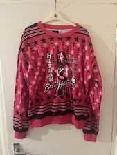 WWE Bret Hart Light-Up Christmas Sweater Small RARE