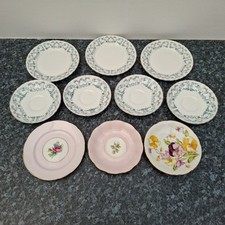 10 x Mismatched China Vintage Saucers & Side Plates Wedding Party Cafe Tea Rooms