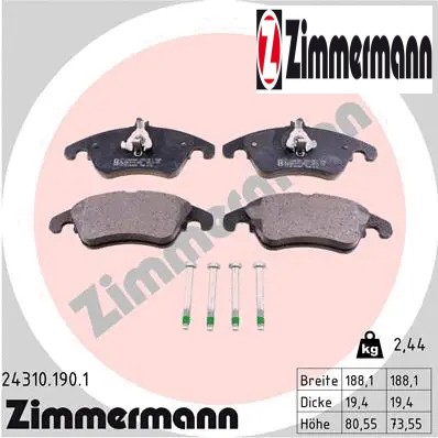 Front brake pads set - brake,