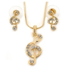 Clear Crystal Treble Clef Set