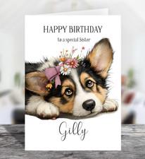 Corgi Puppy Birthday Card -