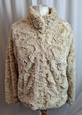 Vero Moda High Neck Faux Fur Bomber Jacket Smart Casual Biege XL A3684