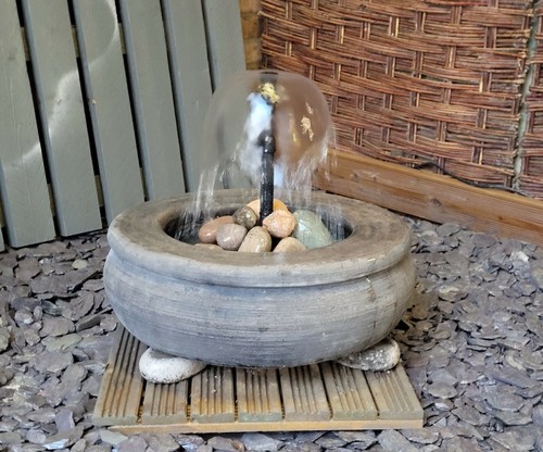 Pebble fountain garden patio - pebble,
