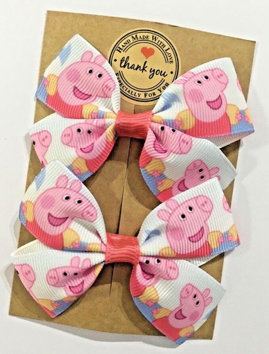 Peppa pig hair bow alligator - pig,