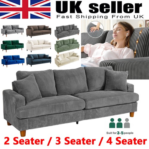 Seater corduroy sofa - 3, 4
