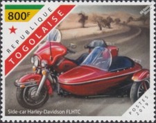 HARLEY DAVIDSON FLHTC Sidecar Motorcycle Motorbike Stamp (2019 Togo)
