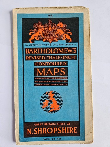 Vintage map n shropshire - -, n.