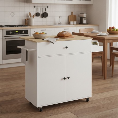 Kitchen island trolley white - island,