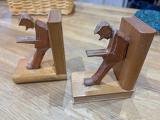 Vintage Wooden Bookends Hand