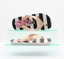 D&G DOLCE & GABBANA GIRLS FLIP-FLOPS FLORAL STRIPED UK 11.5 EU 30 RRP £125 AD