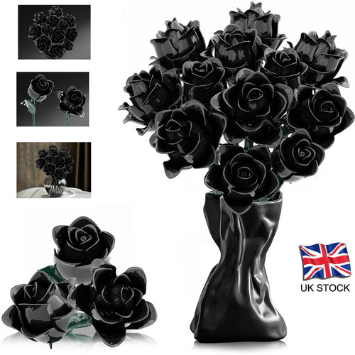 Black rose bouquet building - black,