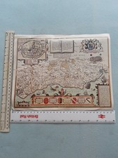 20th Century Copy Of John Speed Map Of Sussex- Antique Maps Of Britain No 6