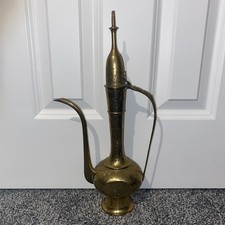 Vintage Middle East Turkish Arabic Indian Brass Dallah Coffee Tea Pot 16”