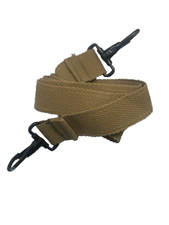 Cotton Webbing Bag 1" 2.5 cm Wide Shoulder Strap 110cm Metal Clips Khaki NEW VTG