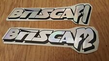 BRISCA F1 or BRISCA F2 stock car vinyl sticker logo Chrome and black 190x50mm