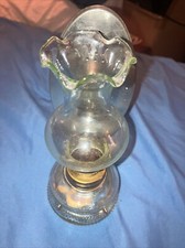 Amber Glass Oil Lamp w/