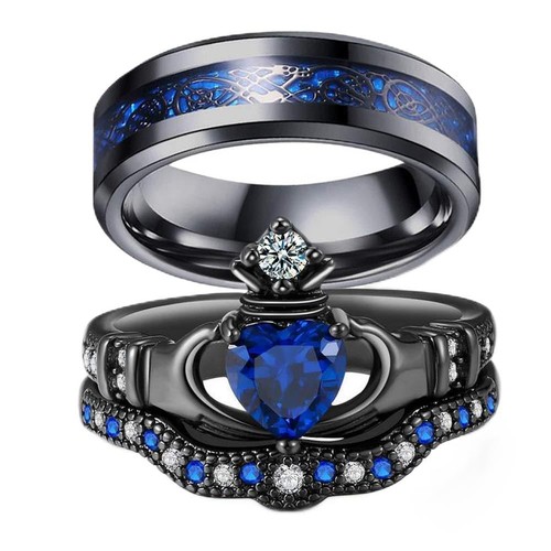Couple ring bridal set his - couple,