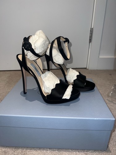 Prada black satin calzature - black,