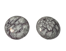 Vintage glass round buttons x2