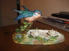 Stunning Crown Staffordshire  KINGFISHER Figure By J T Jones