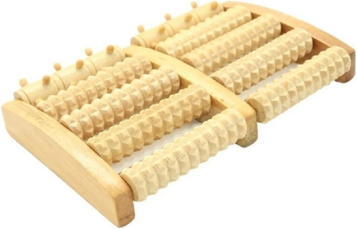 Wooden foot massage roller - wooden,